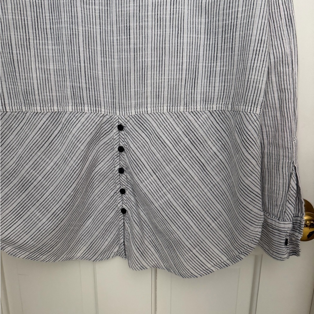 Lucky Brand Womens Black and White Striped Shirt - Picture 2 of 5